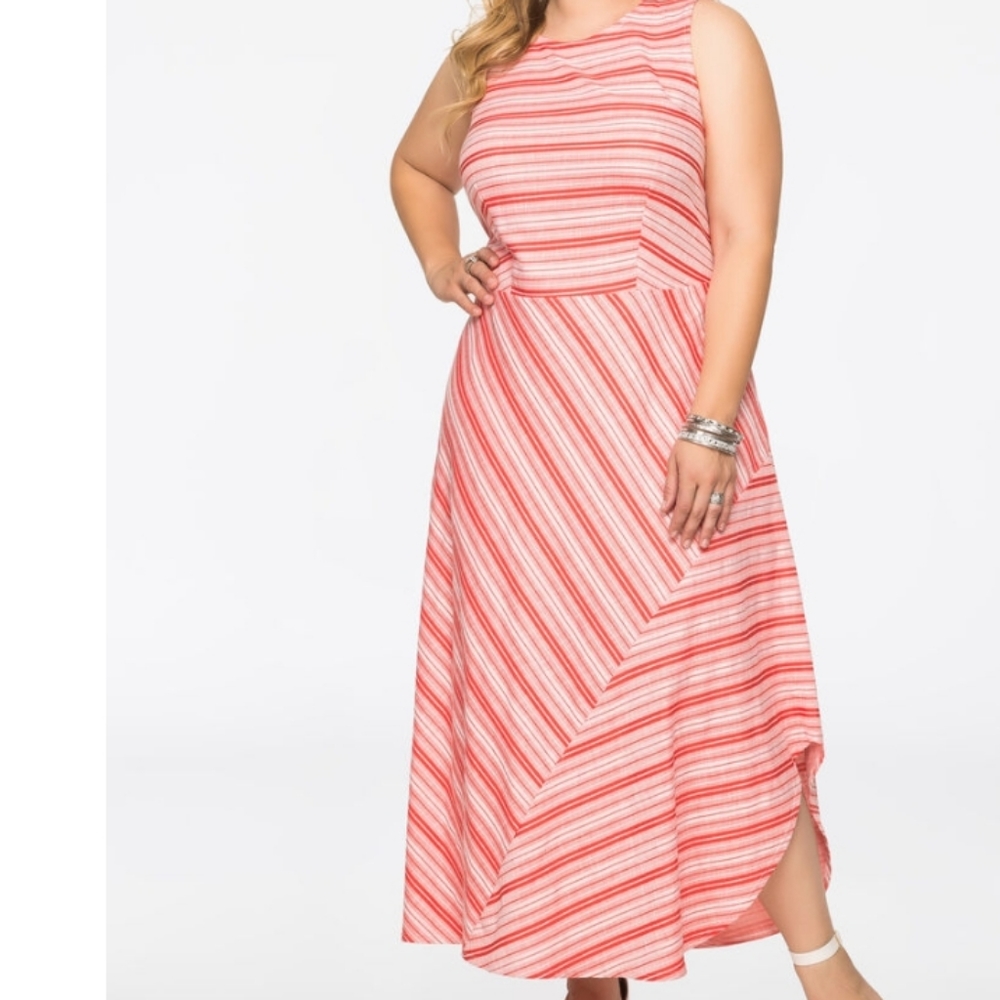 Striped Linen Maxi Dress